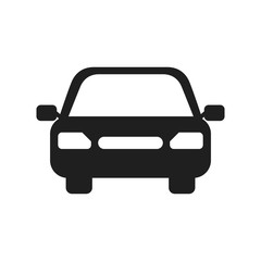 Car icon flat vector black shape design illustration