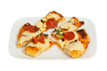 Flatbread pizza on a plate