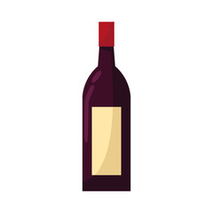 wine bottle icon, flat design