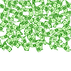 American dollar notes falling. Floating USD bills 