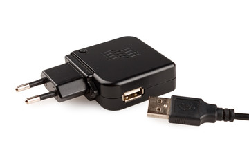 charger for smartphone or tablet from the network with micro USB cable, detachable cable, power...