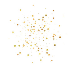 Gold stars random luxury sparkling confetti. Scatt