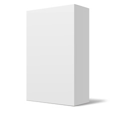 Package box mock up template isolated on white background. White box mockup. Vector illustration - obrazy, fototapety, plakaty