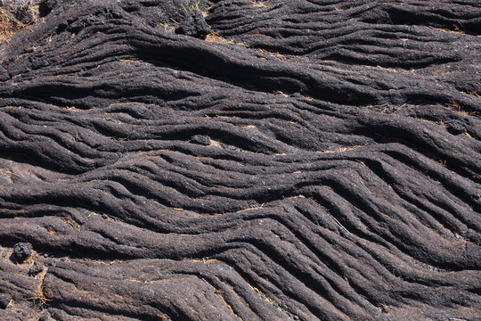 Coulée de lave figée sur l’île de Pico (Les Açores)