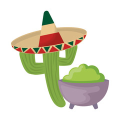cactus with hat mexican and guacamole
