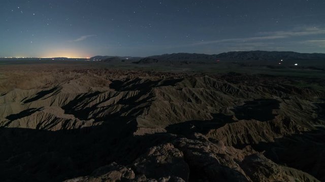 Astro Timelapse of Moonset behind Font's Point in Anza Borrego