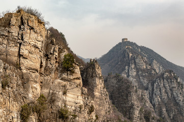 Jiankou, unrestored section of the Great Wall of China in the Huairou District north of Beijing, famous for its steep mountains and scenery