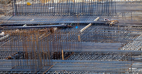 Steel rebar reinforcemen background