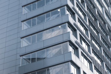 A part of abstract modern office building, skyscraper close up background