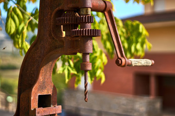 Old and rusty drilling tool