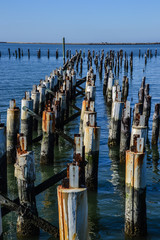 Remnants of WW II Pier Railing in Lewes, DE © Maureen