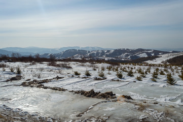 Genting Olympic resort, snowy mountain resort which will host skiing and snowboarding events for Beijing Winter Olympics 2022, Zhangjiakou, Hebei Province, China