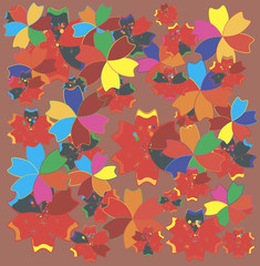 Flower pattern. Multi-colored flowers. pattern. Please check my portfolio for more illustrations and photos.