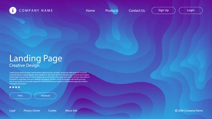Fotobehang Abstract modern graphic element. Dynamical colored forms and waves. Gradient abstract banner with flowing liquid shapes. Template for the design of a website landing page or background. © Hermiadi