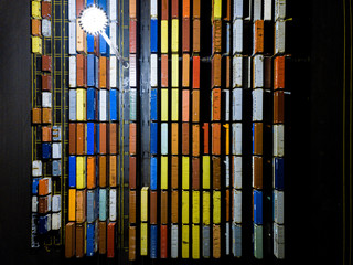 Hamburger hafen bei Nacht von oben © Ben.Photoholic