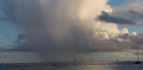 clouds over the sea at Waikiki 