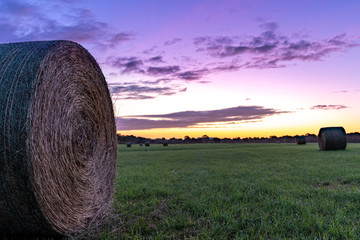 Strohballen im Sonnenaufgang © Ben.Photoholic