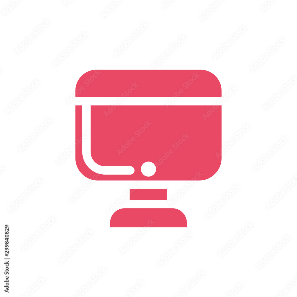 Poster desktop computer screen in white background
