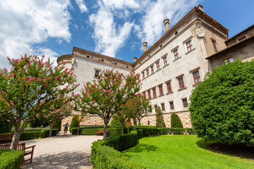 Fototapeta premium TRENTO, ITALY - JULY 19, 2019 - The Buonconsiglio Castle is the most important castle in Trentino, residence of the Prince Bishops and symbol of the city of Trento.