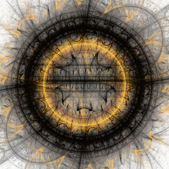 Round mysterious fractal composition