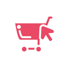 shopping cart on white background