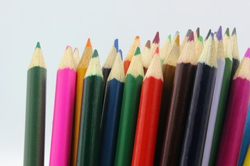 color pencils isolated on white background