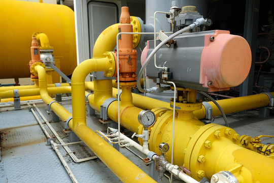 Yellow pipe process piping industrial.