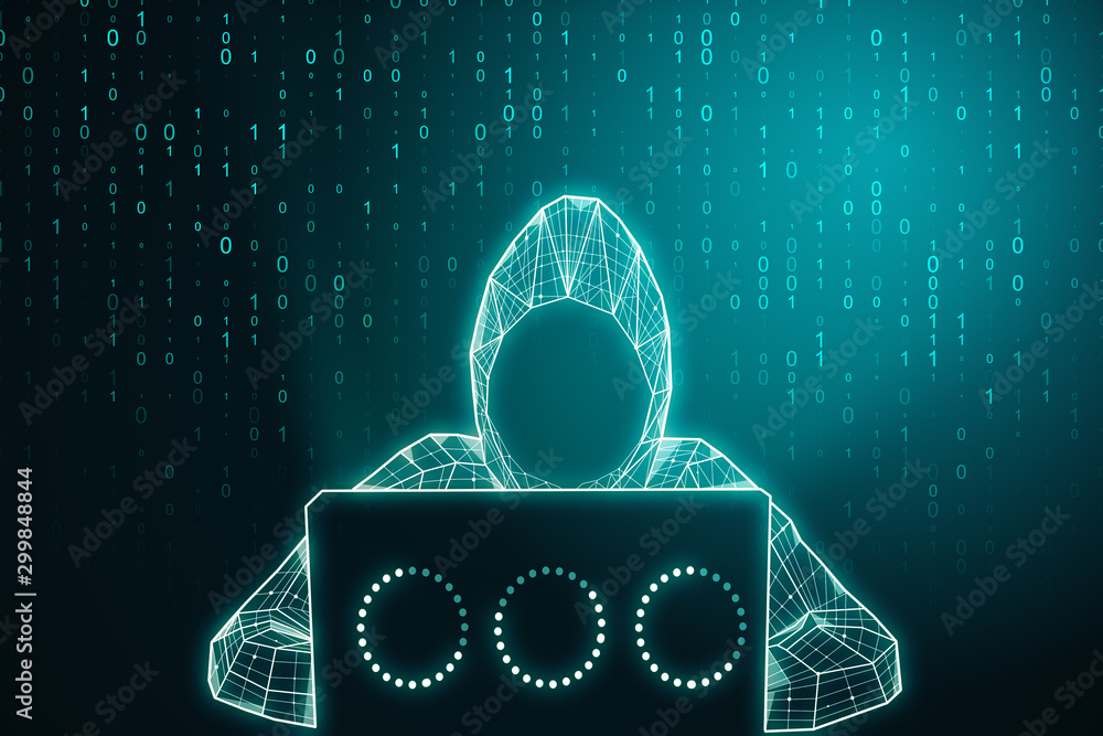 Poster Hacking and coding concept
