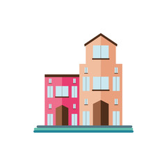 tower city business architecture, apartment and office building, urban landscape on white background