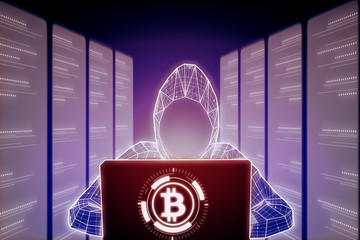 Hacking, cryptocurrency and database concept