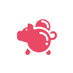 money savings and pig on white background