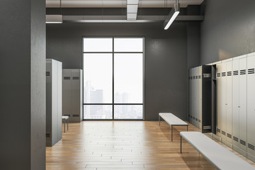 Contemporary locker room interior