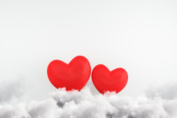 Plakat Creative red hearts on concrete background