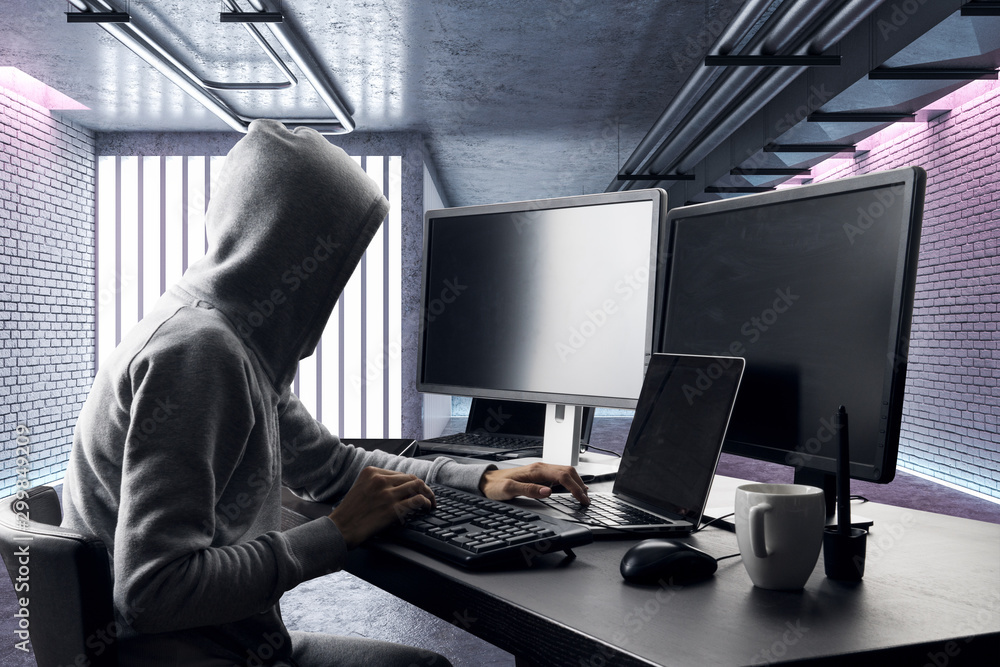 Poster hacking and malware concept