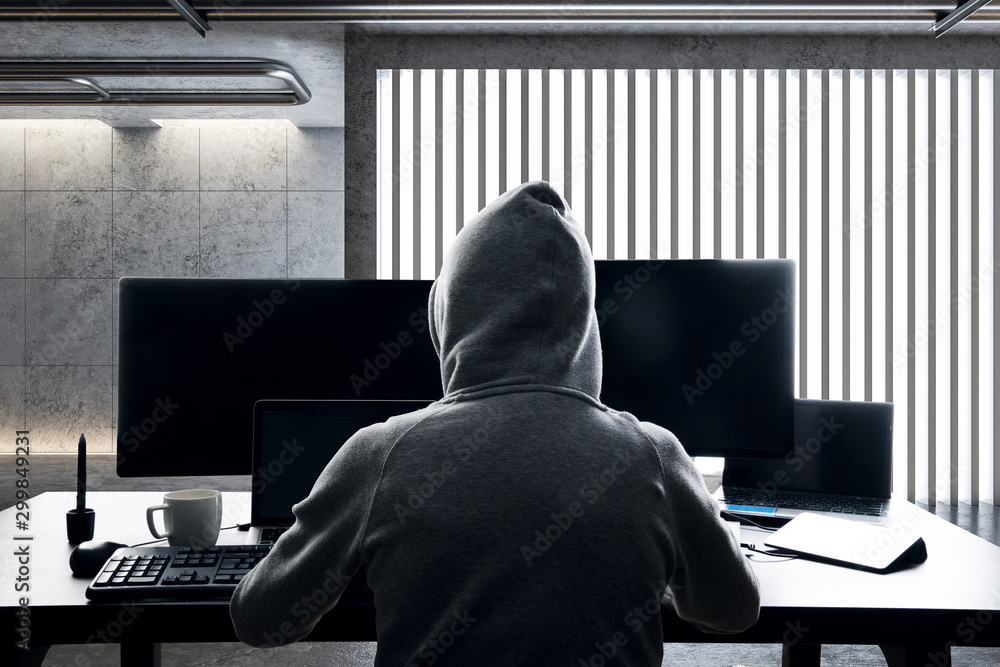 Poster hacking and malware concept