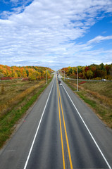 Fototapeta na wymiar Modern Major Highway 50 in Quebec Canada During Fall Season