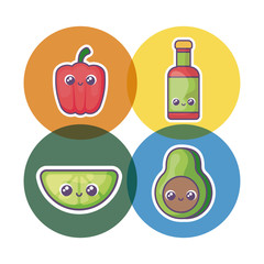 bundle mexican foods kawaii style