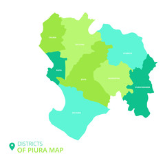 districts of piura  map © Josuelyn