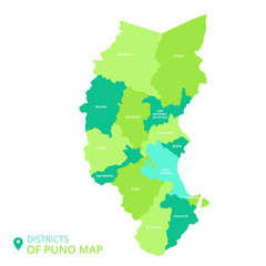Fototapeta premium districts of puno map