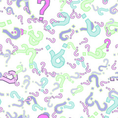 Quiz seamless pattern. Question marks, doubt, faq
