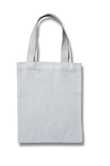 White cotton bag on white isolated background