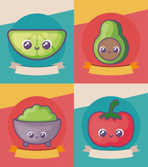 bundle mexican foods kawaii style