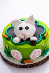 easter rabbit fondant cake 