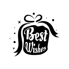 Best wishes card lettering. Beautiful greeting banner poster calligraphy Handwritten isolated vector