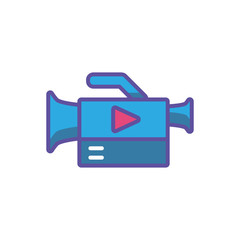 video camera on white background