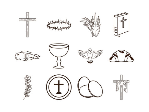 bundle of first communion set icons