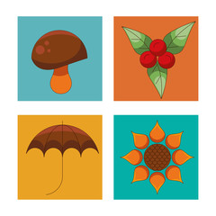 happy thanksgiving day card with bundle icons