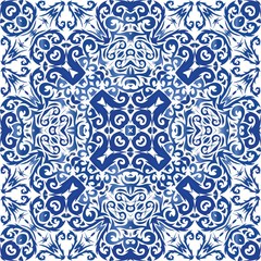 Ornamental azulejo portugal tiles decor.