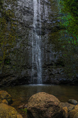 Waterfall in forest lagoon