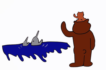  bears&dolphins on the beach